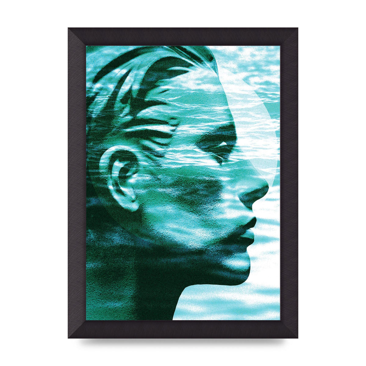 Ocean Face Printed Poster - A4 framed