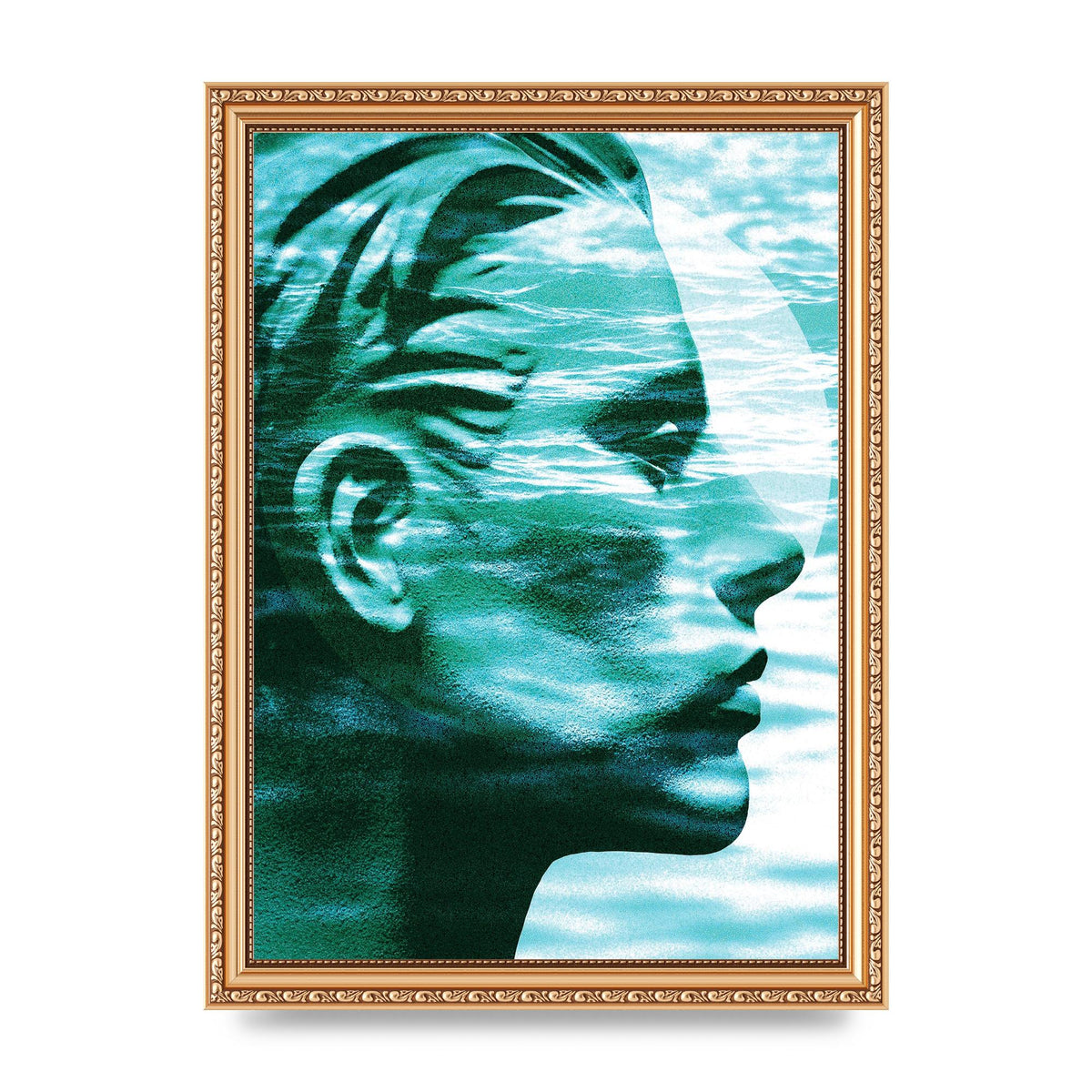 Ocean Face Printed Poster - A4 framed