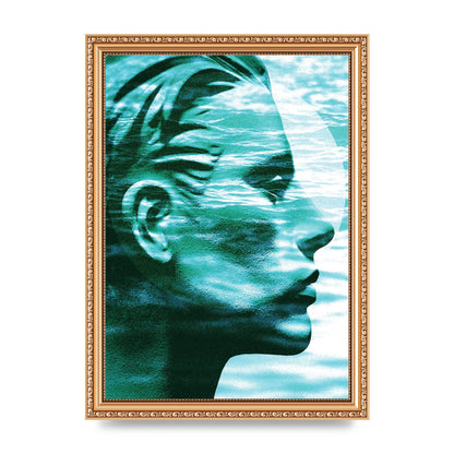 Ocean Face Printed Poster - A4 framed