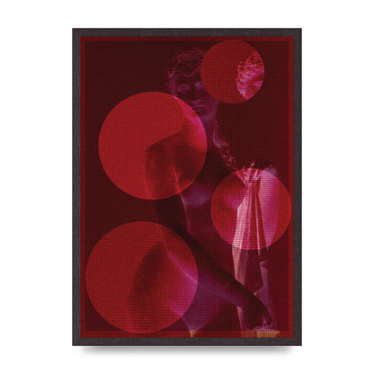 Deep Red Lofi Statue Printed Poster - A2 framed