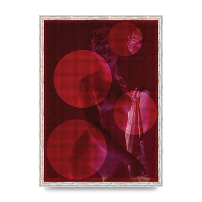 Deep Red Lofi Statue Printed Poster - A2 framed