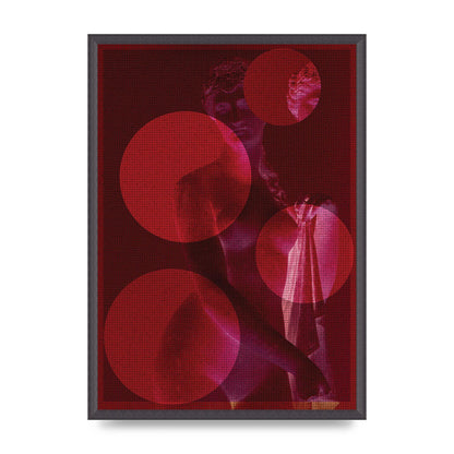 Deep Red Lofi Statue Printed Poster - A2 framed