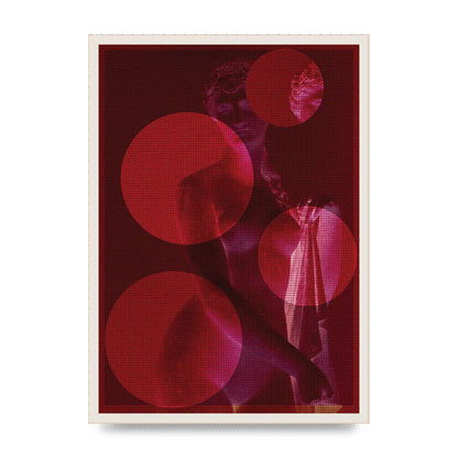 Deep Red Lofi Statue Printed Poster - A2 framed