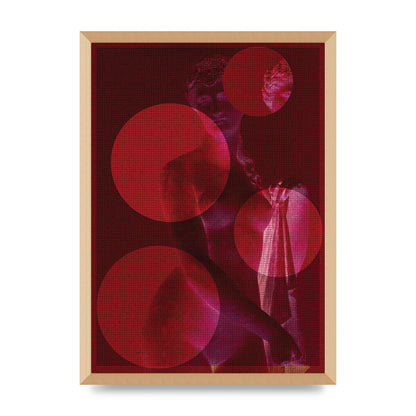 Deep Red Lofi Statue Printed Poster - A2 framed