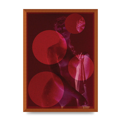Deep Red Lofi Statue Printed Poster - A2 framed
