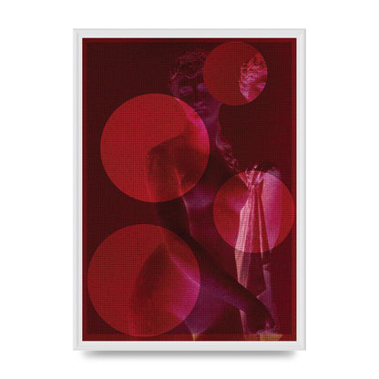 Deep Red Lofi Statue Printed Poster - A2 framed