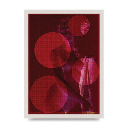 Deep Red Lofi Statue Printed Poster - A3 framed