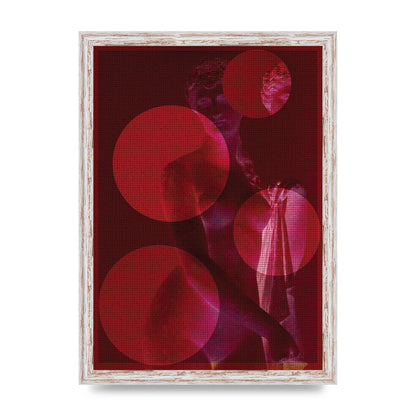 Deep Red Lofi Statue Printed Poster - A3 framed