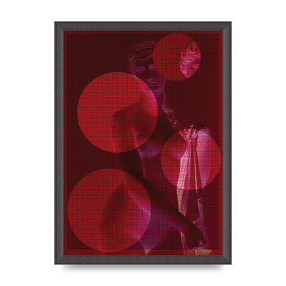 Deep Red Lofi Statue Printed Poster - A3 framed