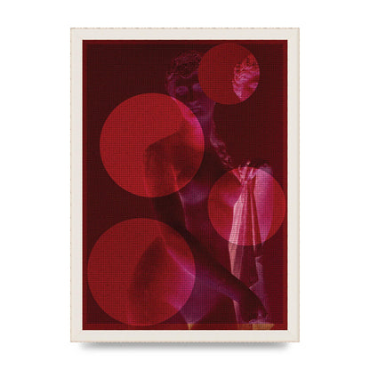 Deep Red Lofi Statue Printed Poster - A3 framed