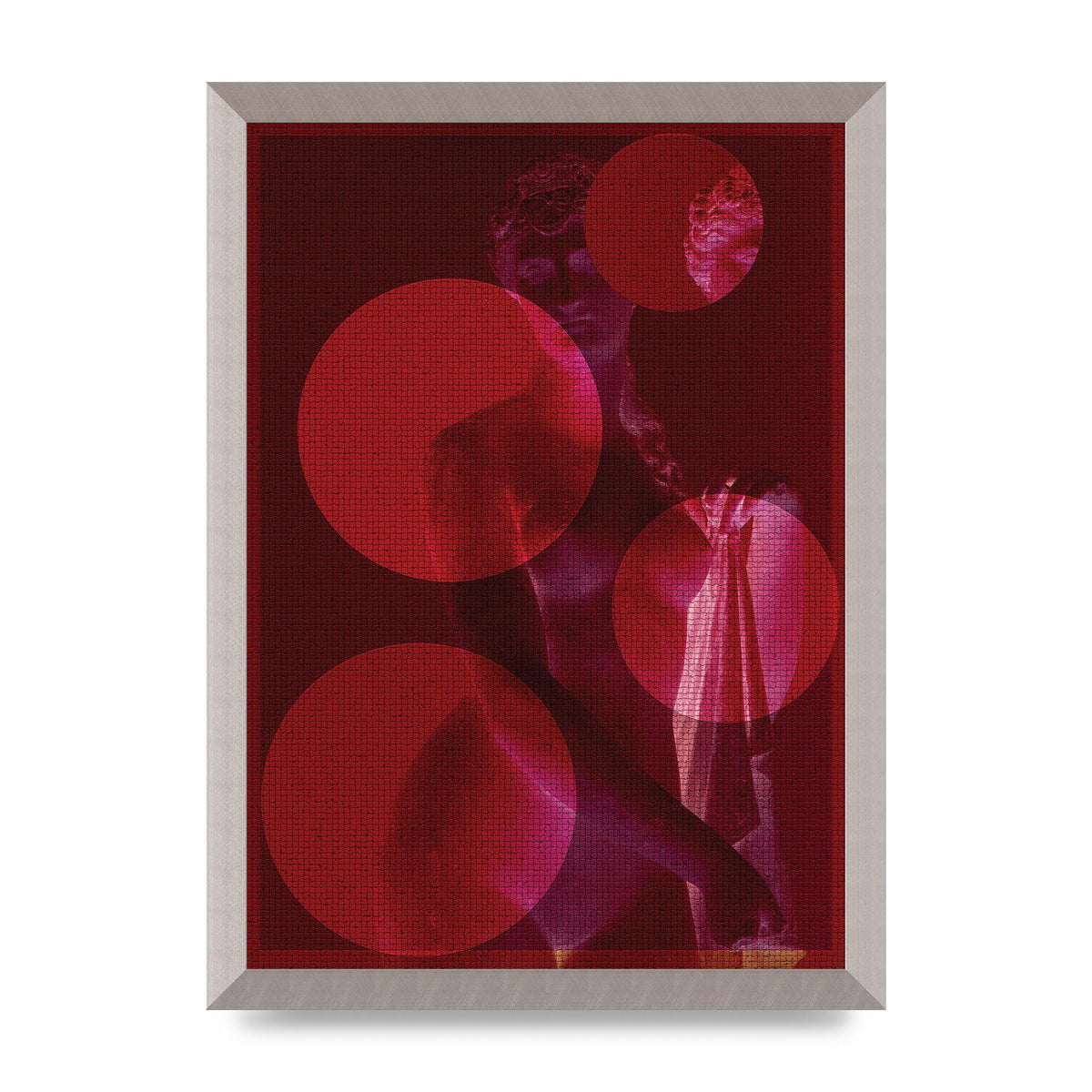 Deep Red Lofi Statue Printed Poster - A3 framed