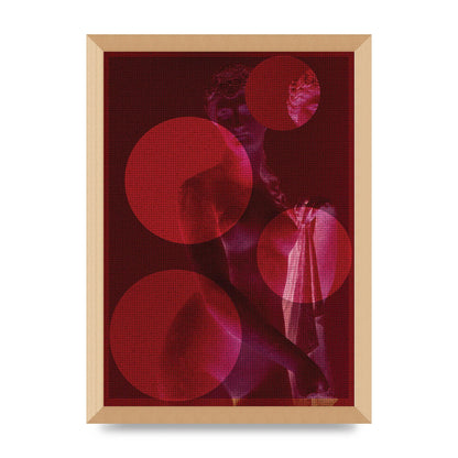 Deep Red Lofi Statue Printed Poster - A3 framed