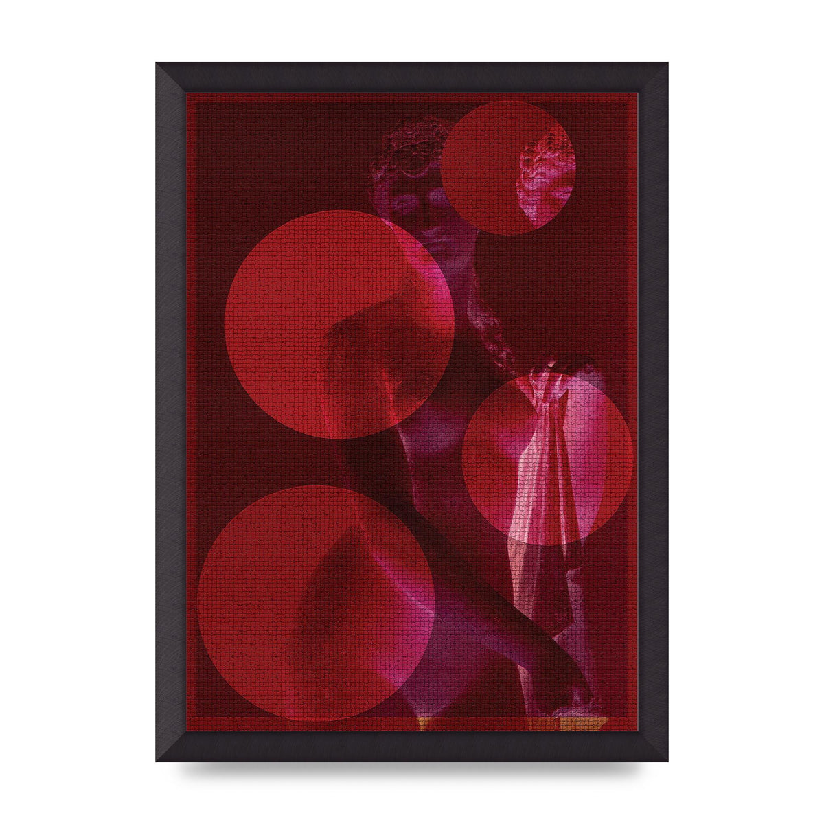 Deep Red Lofi Statue Printed Poster - A3 framed