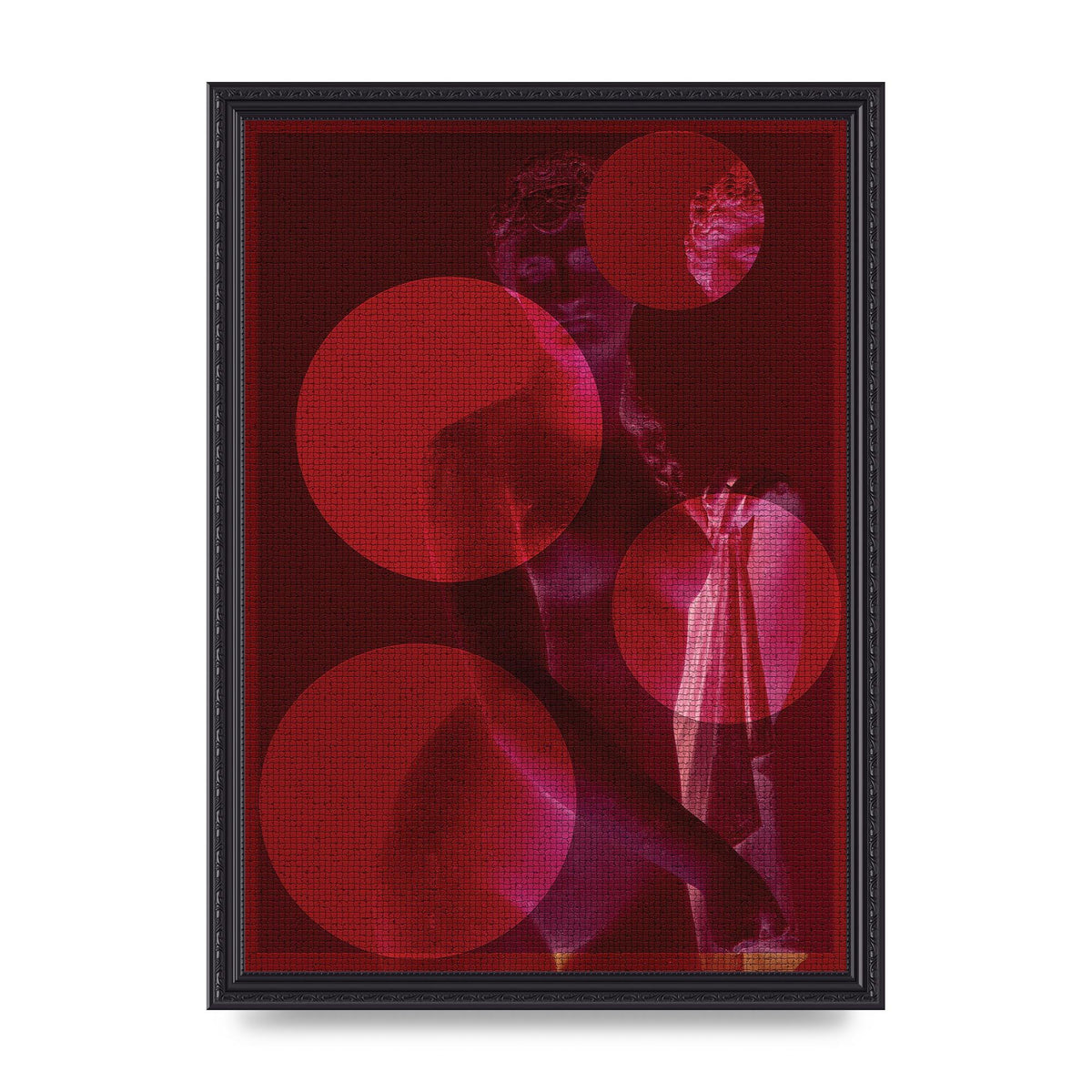 Deep Red Lofi Statue Printed Poster - A3 framed