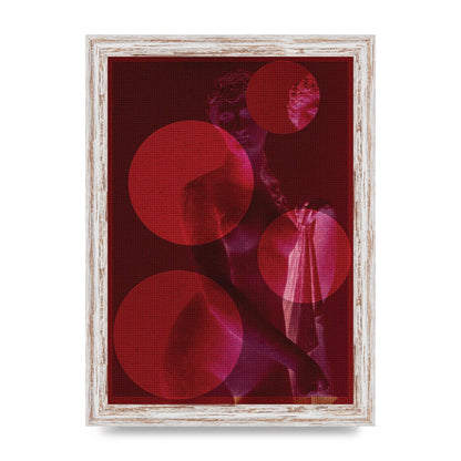 Deep Red Lofi Statue Printed Poster - A4 framed