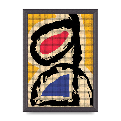 Abstract Colour Splash Wall Art - A4 framed