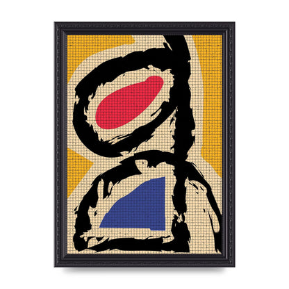 Abstract Colour Splash Wall Art - A4 framed