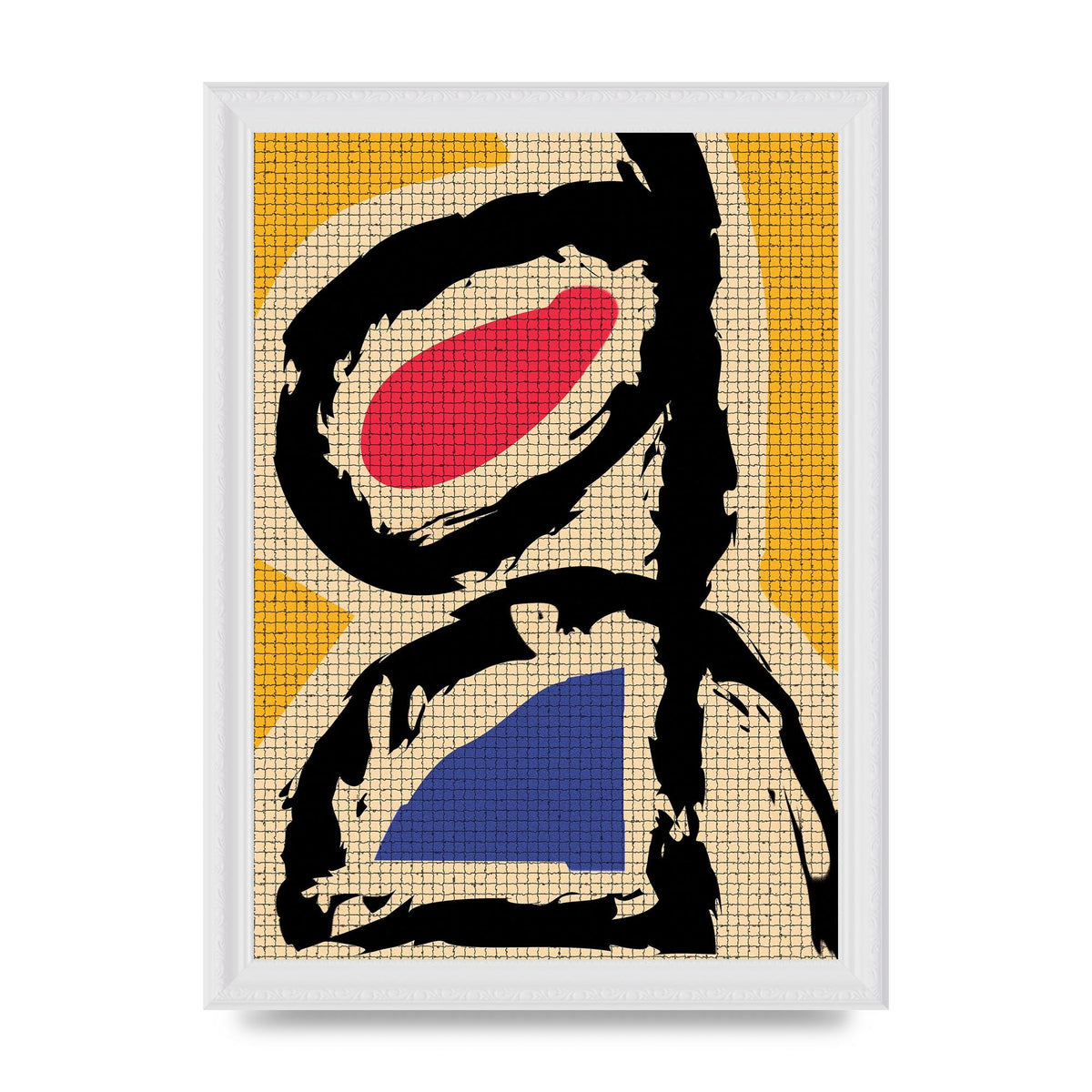 Abstract Colour Splash Wall Art - A4 framed