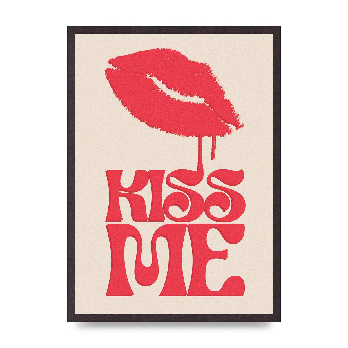Kiss Me In Pink Printed Poster - A2 framed