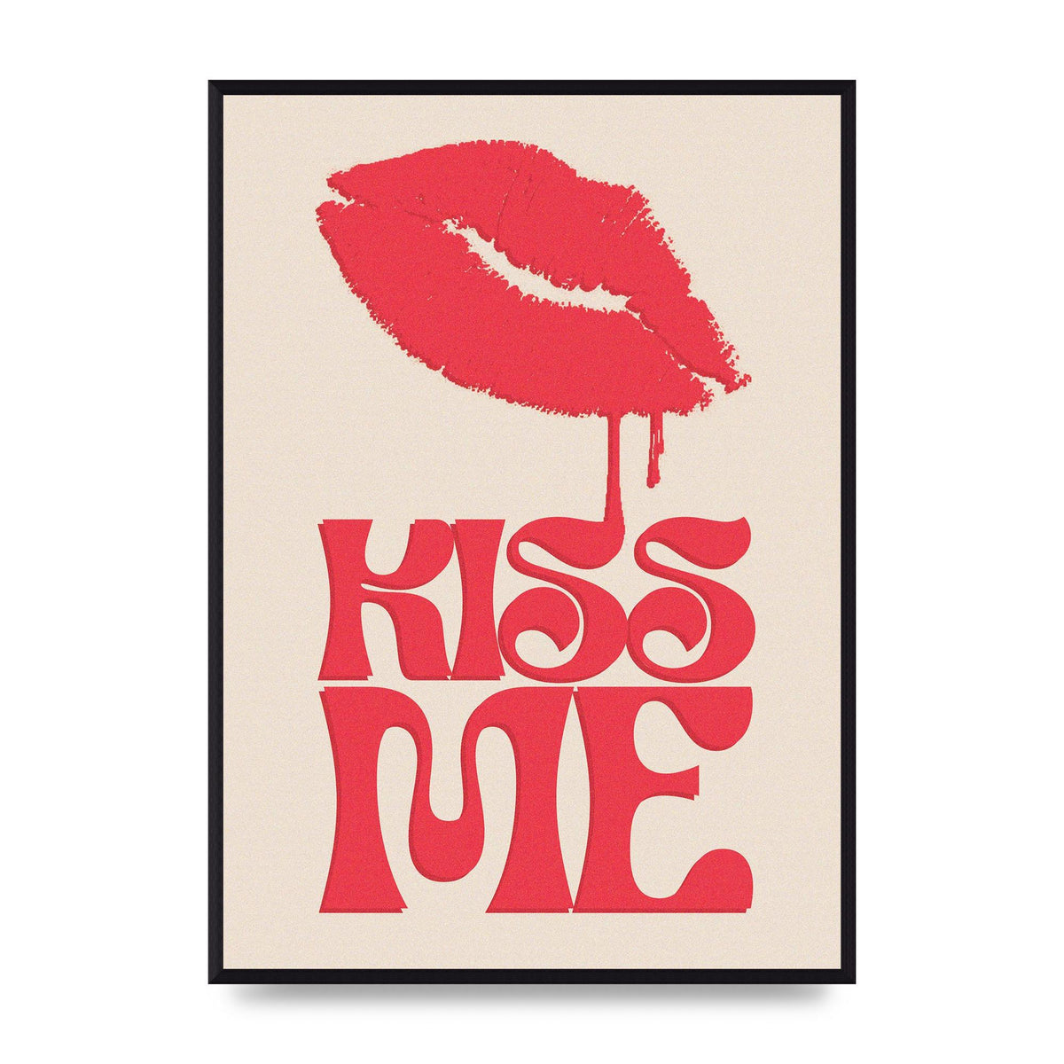 Kiss Me In Pink Printed Poster - A2 framed