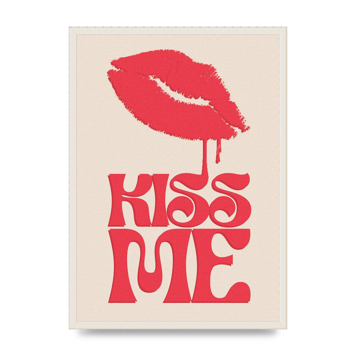 Kiss Me In Pink Printed Poster - A2 framed
