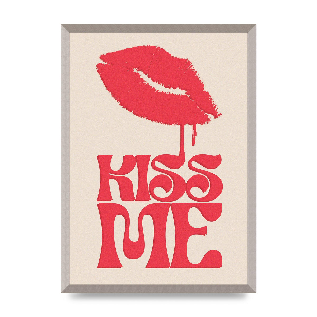 Kiss Me In Pink Printed Poster - A2 framed
