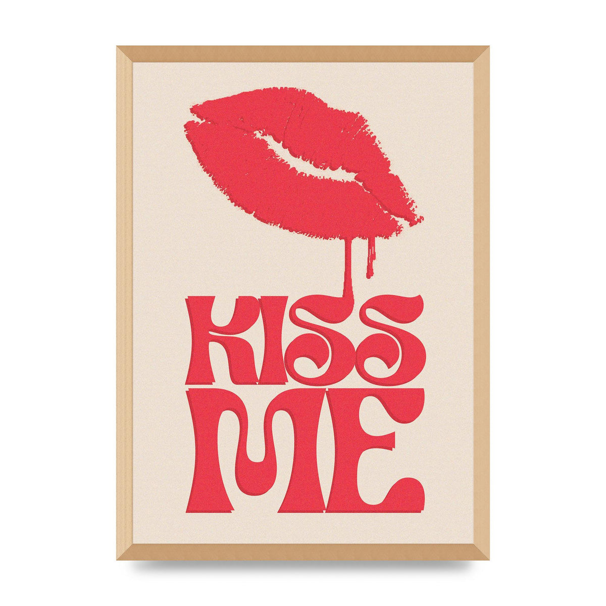 Kiss Me In Pink Printed Poster - A2 framed