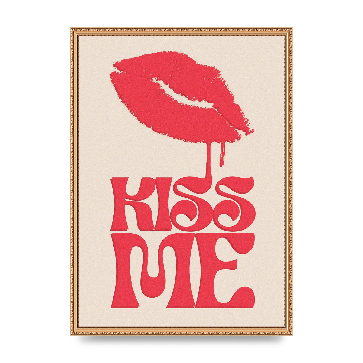 Kiss Me In Pink Printed Poster - A2 framed