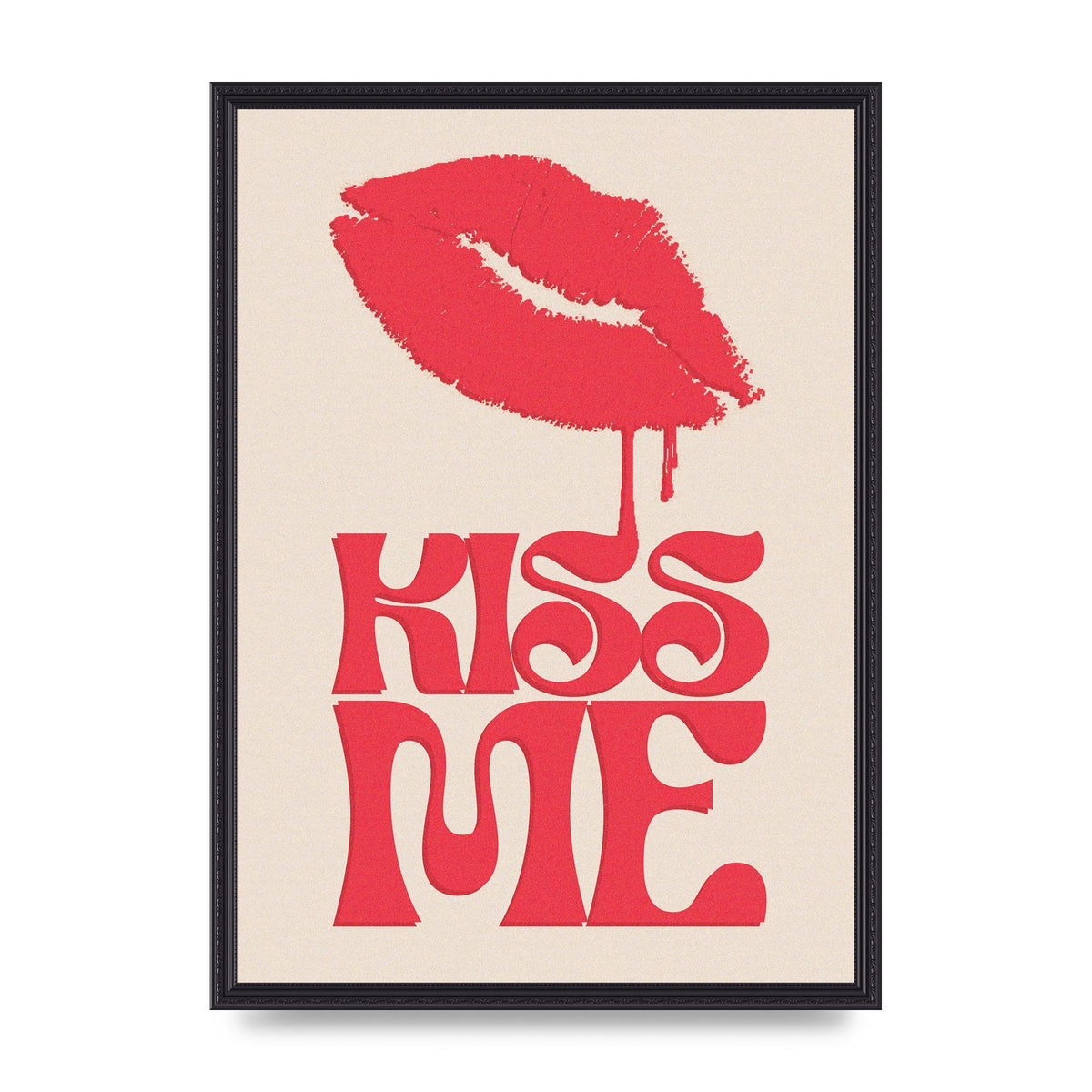 Kiss Me In Pink Printed Poster - A2 framed