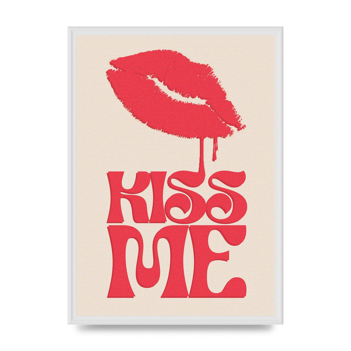 Kiss Me In Pink Printed Poster - A2 framed