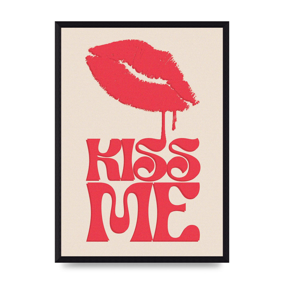 Kiss Me In Pink Printed Poster - A3 framed