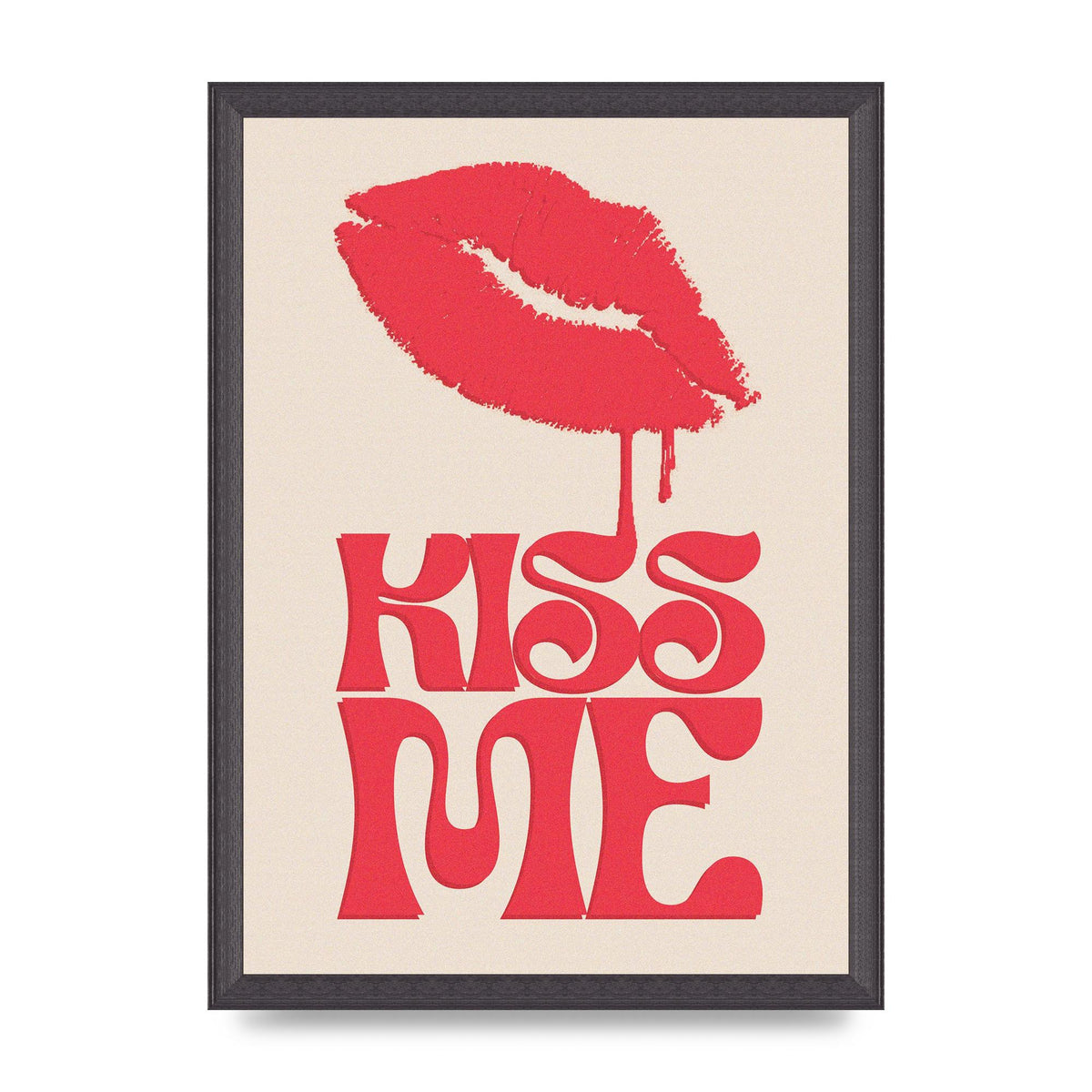 Kiss Me In Pink Printed Poster - A3 framed