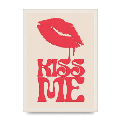Kiss Me In Pink Printed Poster - A3 framed