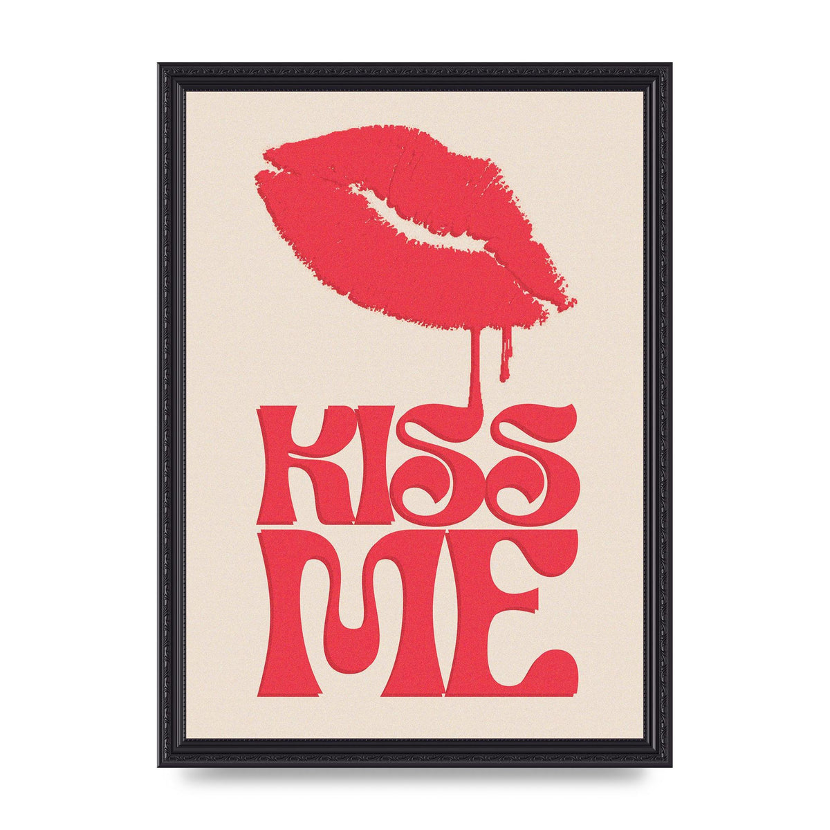 Kiss Me In Pink Printed Poster - A3 framed