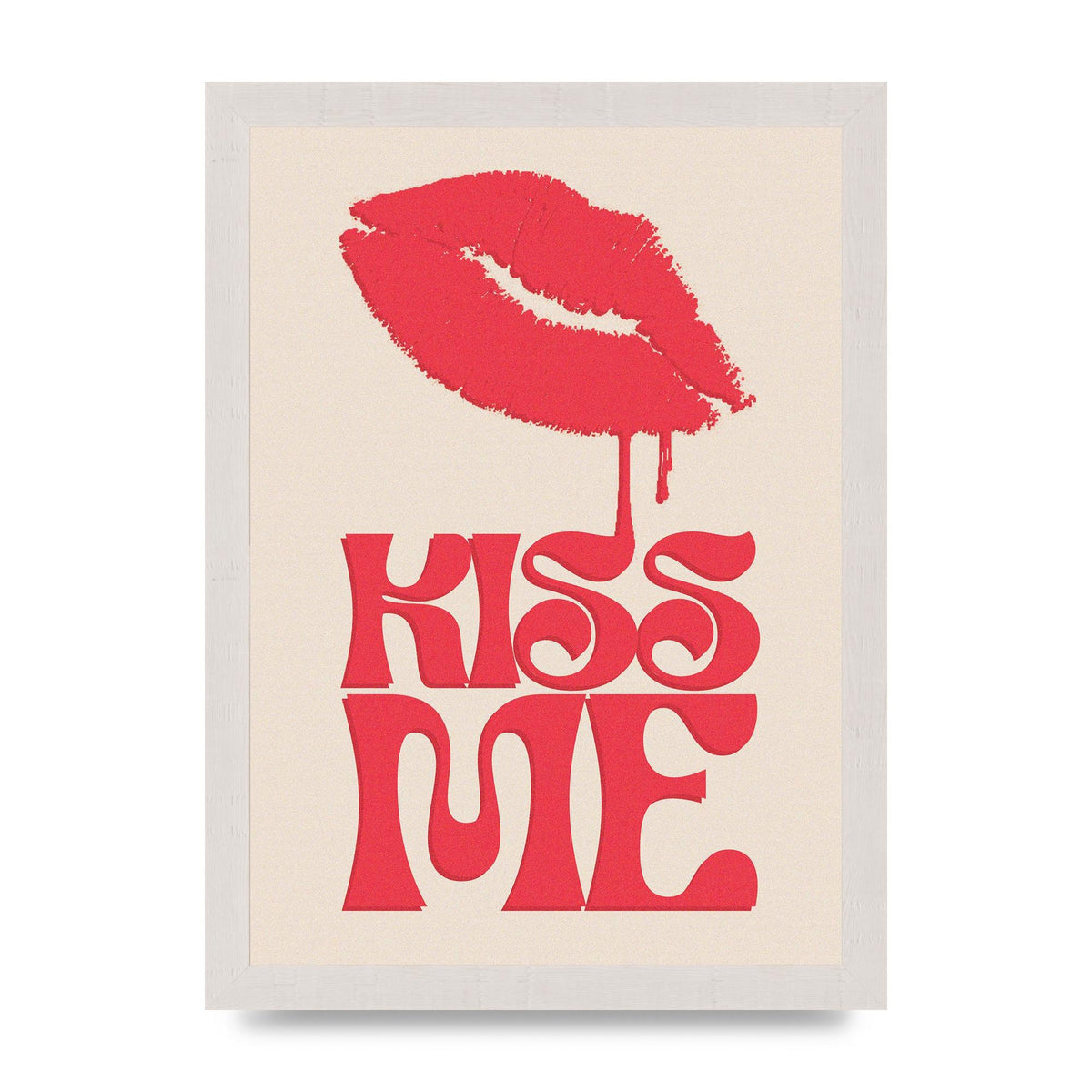 Kiss Me In Pink Printed Poster - A4 framed