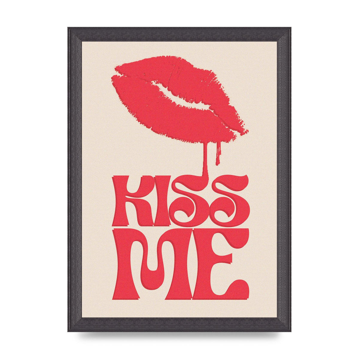 Kiss Me In Pink Printed Poster - A4 framed