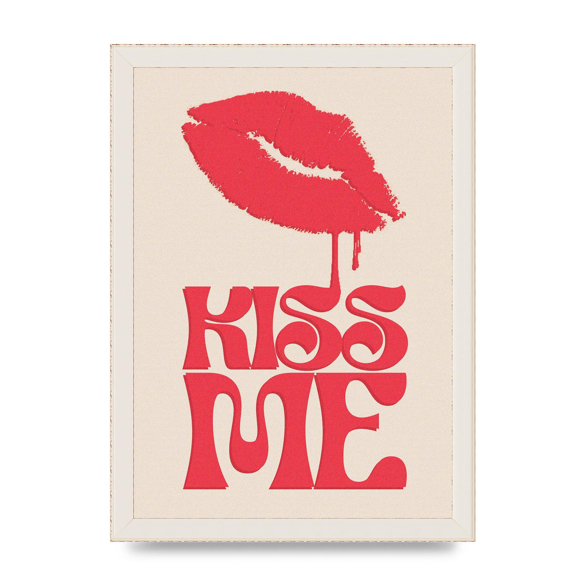 Kiss Me In Pink Printed Poster - A4 framed