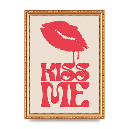 Kiss Me In Pink Printed Poster - A4 framed