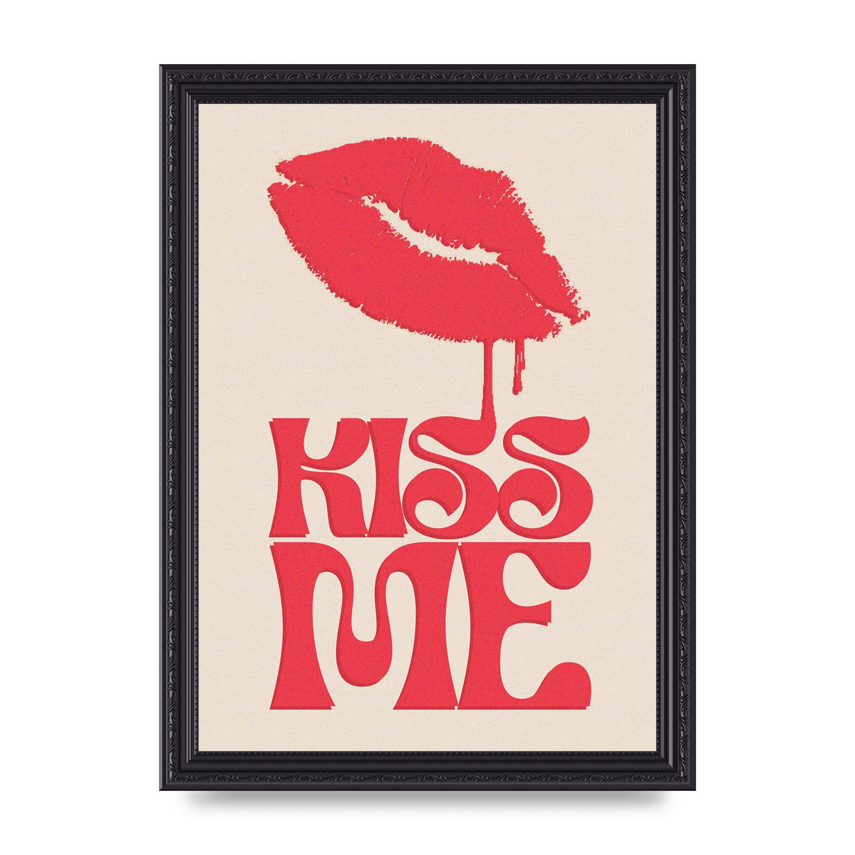 Kiss Me In Pink Printed Poster - A4 framed
