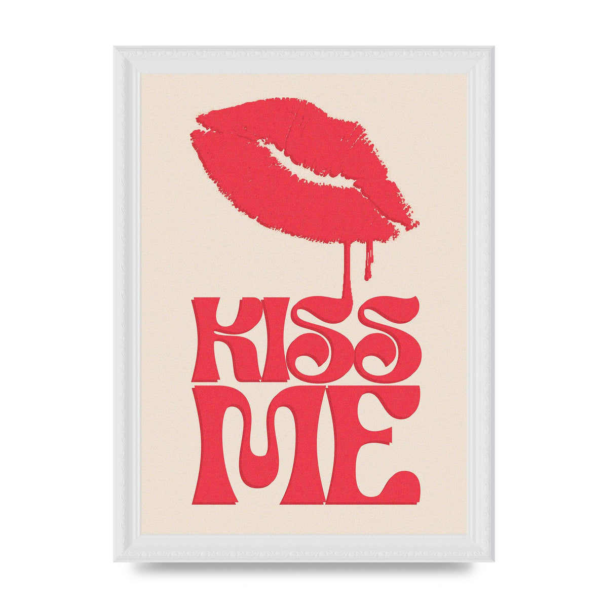 Kiss Me In Pink Printed Poster - A4 framed