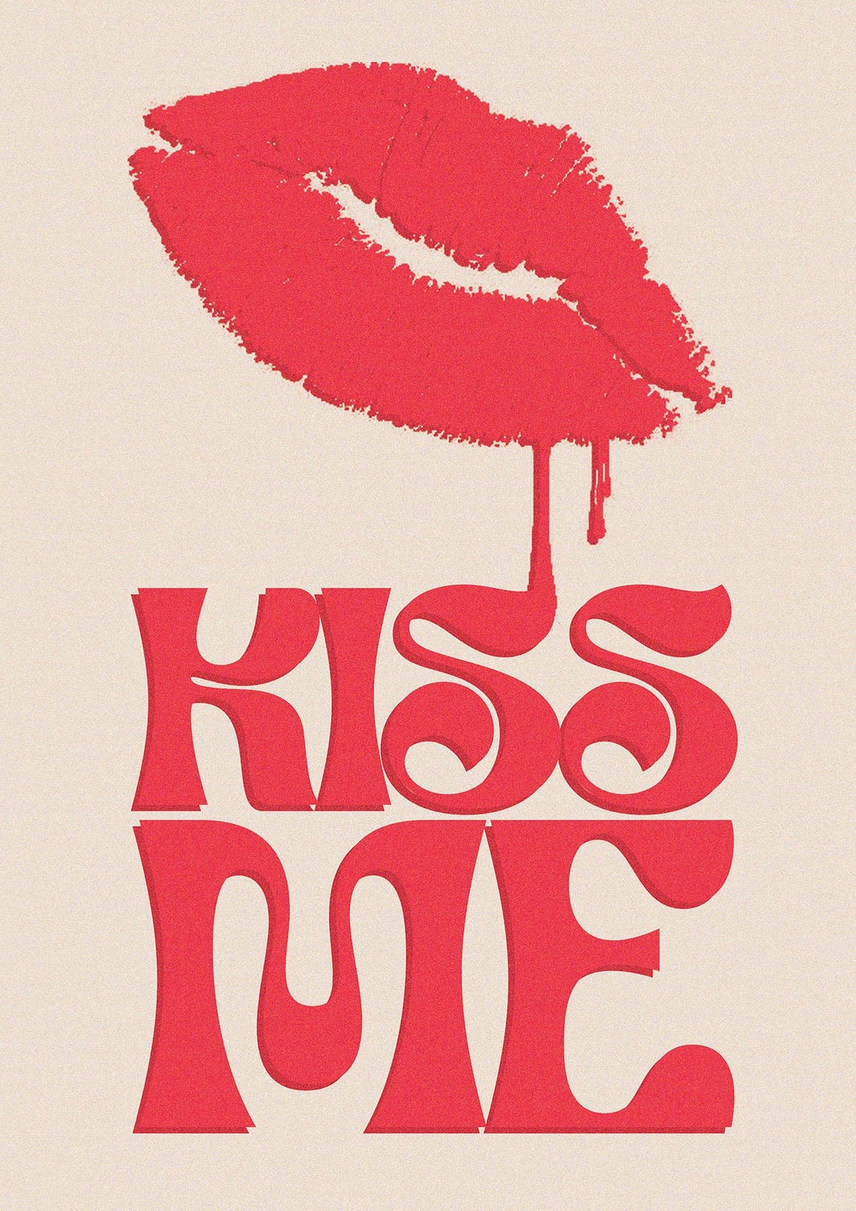 Kiss Me In Pink Printed Poster - detail