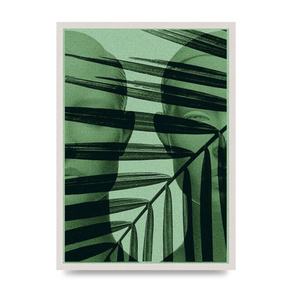 Green Tropical Face Wall Art - A2 framed