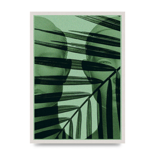 Green Tropical Face Wall Art - A2 framed