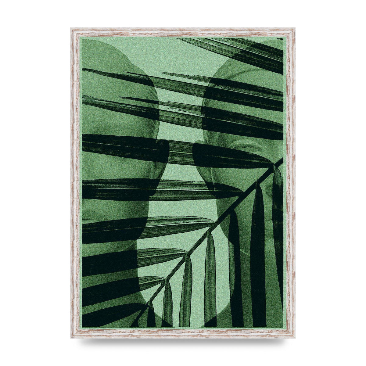Green Tropical Face Wall Art - A2 framed