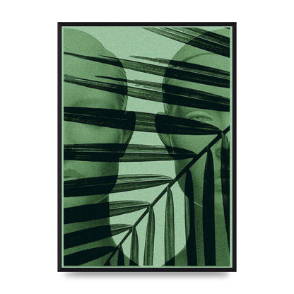 Green Tropical Face Wall Art - A2 framed