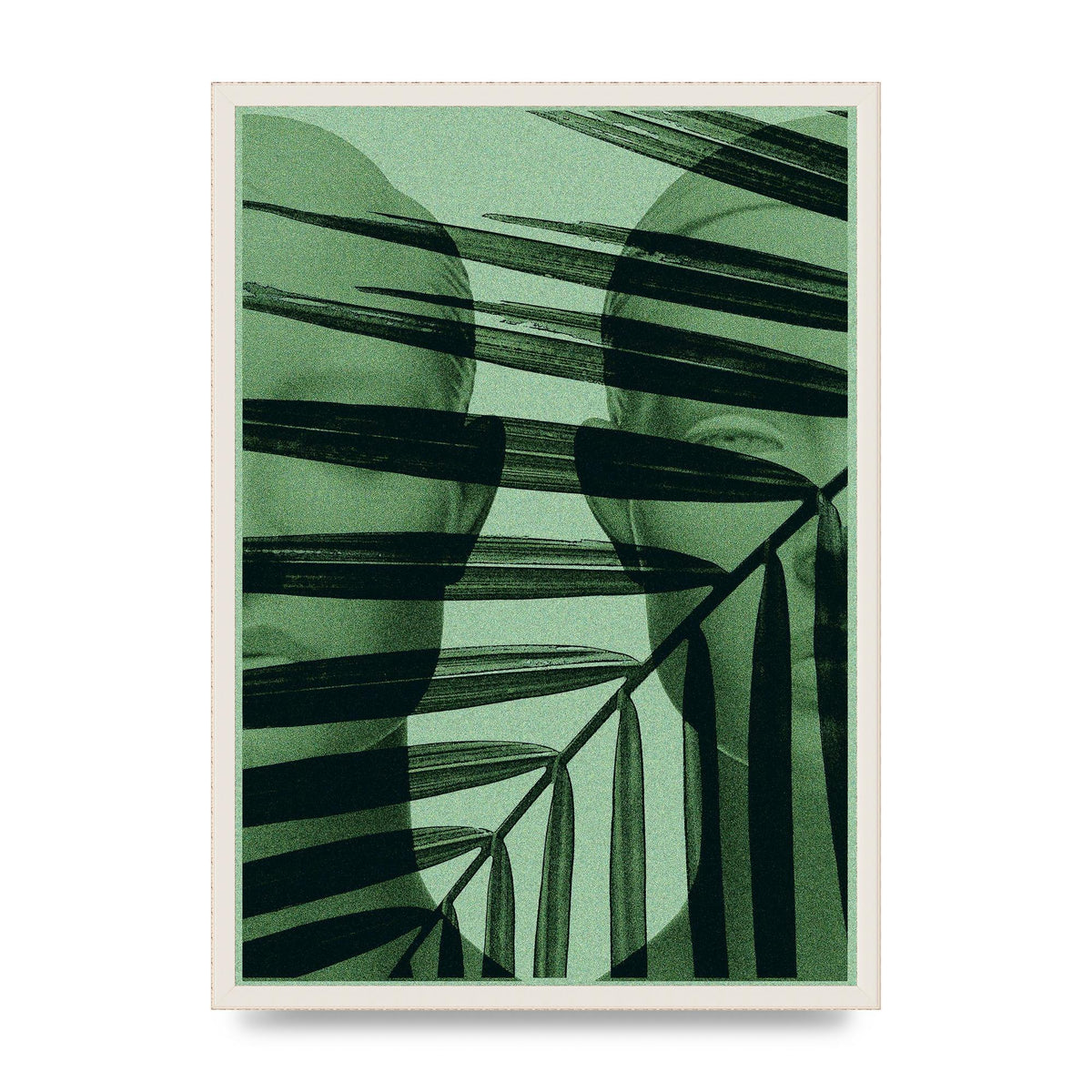 Green Tropical Face Wall Art - A2 framed