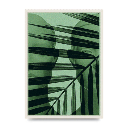 Green Tropical Face Wall Art - A2 framed