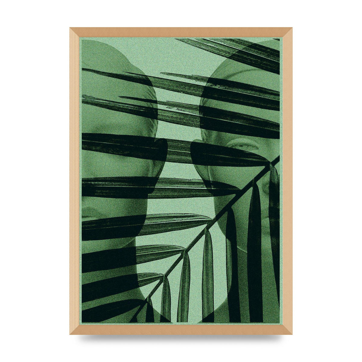 Green Tropical Face Wall Art - A2 framed