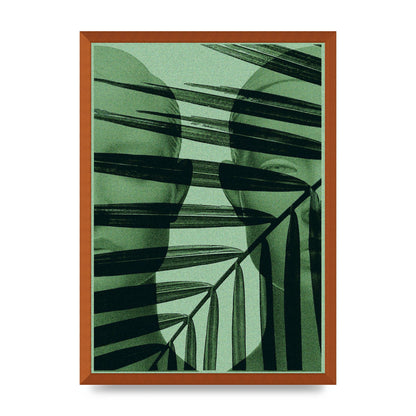 Green Tropical Face Wall Art - A2 framed