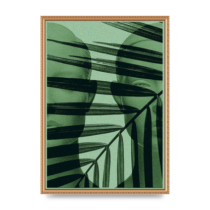Green Tropical Face Wall Art - A2 framed